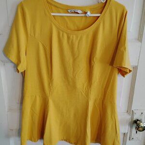 2 Isaac Mizrahi Live! Seamed Peplum Knit tops Size L